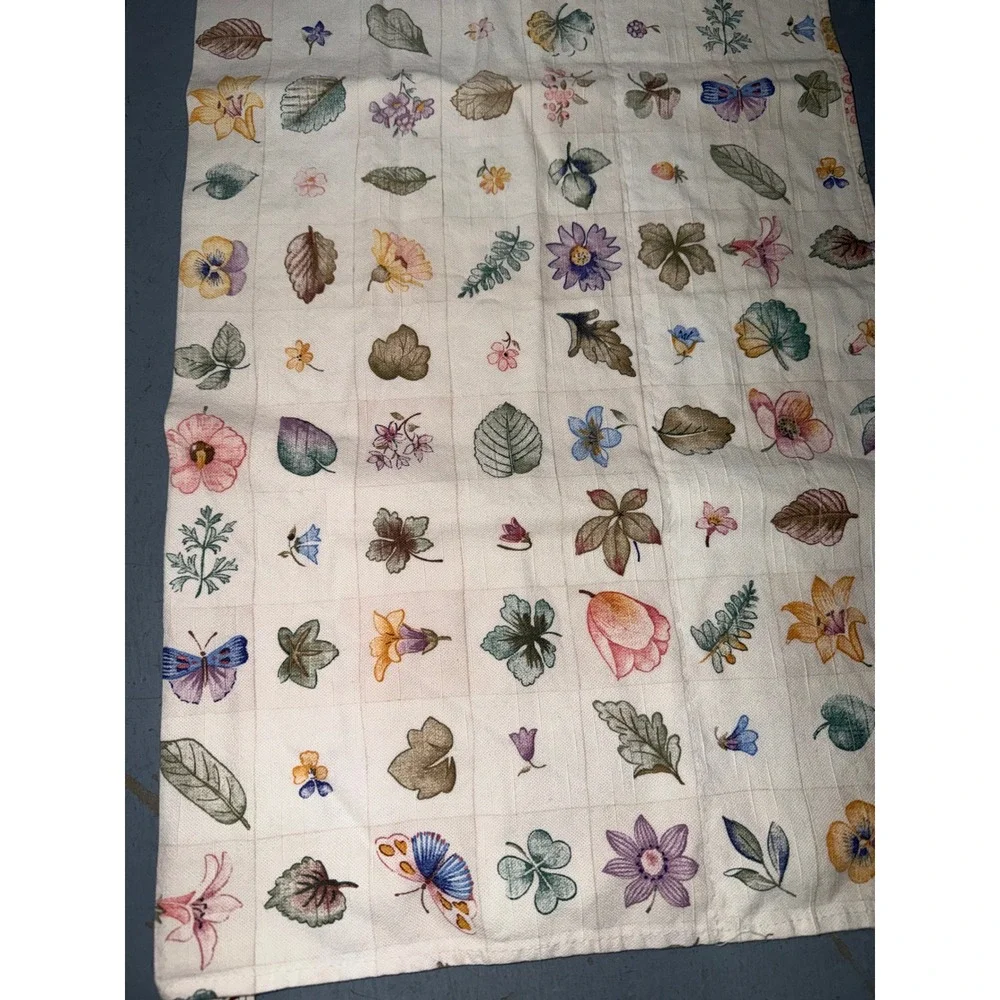 Waverly Home Fashions Botanical Valance Cotton Floral Butterfly Vintage USA GW1